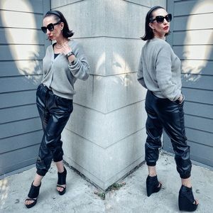 Faux Leather Jogger Pants